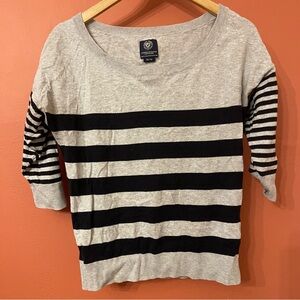 American Eagle Gray and Black Striped Sweater